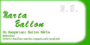marta ballon business card