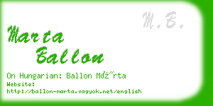 marta ballon business card